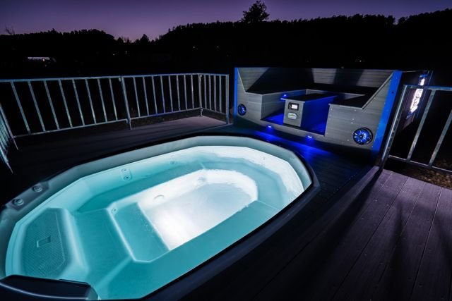 Hot tub after dark